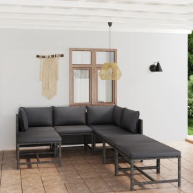 7-piece garden furniture set and gray synthetic rattan cushions by vidaXL, Garden sets - Ref: Foro24-3059763, Price: 356,22 €...