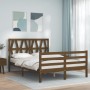 Estructura de cama matrimonio con cabecero madera marrón miel de vidaXL, Camas y somieres - Ref: Foro24-3194349, Precio: 159,...