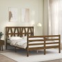 Estructura de cama matrimonio con cabecero madera marrón miel de vidaXL, Camas y somieres - Ref: Foro24-3194349, Precio: 159,...