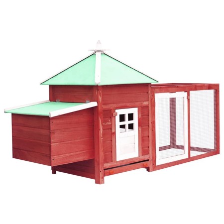 Chicken coop with nesting box solid red fir wood 190x72x102 cm by vidaXL, Cages and habitats for small animals - Ref: Foro24-...