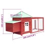 Chicken coop with nesting box solid red fir wood 190x72x102 cm by vidaXL, Cages and habitats for small animals - Ref: Foro24-...