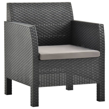 Garden chair with PP cushion anthracite rattan by vidaXL, Garden chairs - Ref: Foro24-315639, Price: 93,99 €, Discount: %