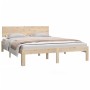 Estructura de cama madera maciza de pino 140x200 cm de vidaXL, Camas y somieres - Ref: Foro24-833115, Precio: 163,74 €, Descu...