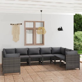 9-piece garden furniture set and gray synthetic rattan cushions by vidaXL, Garden sets - Ref: Foro24-3059767, Price: 478,20 €...