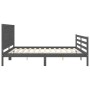 Estructura de cama con cabecero madera maciza gris 200x200 cm de vidaXL, Camas y somieres - Ref: Foro24-3194333, Precio: 181,...