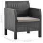 Set de muebles jardín 2 piezas con cojín PP ratán gris antracita de vidaXL, Conjuntos de jardín - Ref: Foro24-315641, Precio:...