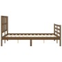 Estructura cama y cabecero madera maciza marrón miel 140x200 cm de vidaXL, Camas y somieres - Ref: Foro24-3194119, Precio: 16...