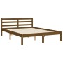 Estructura cama y cabecero madera maciza marrón miel 140x200 cm de vidaXL, Camas y somieres - Ref: Foro24-3194119, Precio: 16...