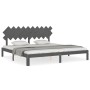 Estructura de cama con cabecero madera maciza gris 200x200 cm de vidaXL, Camas y somieres - Ref: Foro24-3193748, Precio: 173,...