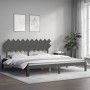 Gray solid wood bed frame with headboard 200x200 cm by vidaXL, Beds and slatted bases - Ref: Foro24-3193748, Price: 168,99 €,...