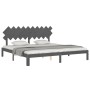 Estructura de cama con cabecero madera maciza gris 200x200 cm de vidaXL, Camas y somieres - Ref: Foro24-3193748, Precio: 173,...