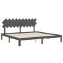 Estructura de cama con cabecero madera maciza gris 200x200 cm de vidaXL, Camas y somieres - Ref: Foro24-3193748, Precio: 173,...