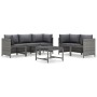 6-piece garden furniture set and gray synthetic rattan cushions by vidaXL, Garden sets - Ref: Foro24-3059759, Price: 424,81 €...