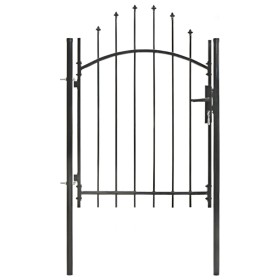 Black steel garden gate 1x1.75 m by vidaXL, garden gates - Ref: Foro24-143059, Price: 104,42 €, Discount: %