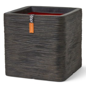 Capi Planter Nature Rib Square Dark Brown 30x30x30 cm by Capi, Pots and planters - Ref: Foro24-434836, Price: 57,99 €, Discou...