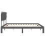 Gray solid wood bed frame with headboard 200x200 cm by vidaXL, Beds and slatted bases - Ref: Foro24-3193748, Price: 168,99 €,...