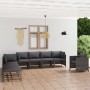 Garden furniture set 8 pieces and gray synthetic rattan cushions by vidaXL, Garden sets - Ref: Foro24-3059769, Price: 447,41 ...