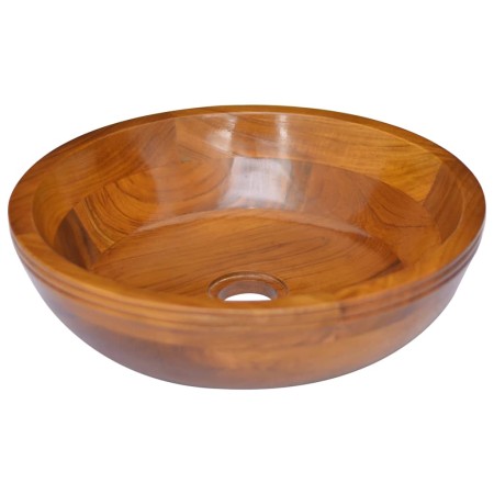 Solid teak wood washbasin Φ40x10 cm by vidaXL, Sinks - Ref: Foro24-326160, Price: 98,84 €, Discount: %