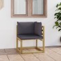 Garten Ecksofa mit Kissen grün imprägniertem Holz von vidaXL, Modulare Sofas für den Außenbereich - Ref: Foro24-3064931, Prei...