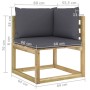 Garten Ecksofa mit Kissen grün imprägniertem Holz von vidaXL, Modulare Sofas für den Außenbereich - Ref: Foro24-3064931, Prei...