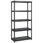 Storage shelves 5 levels black plastic 366x45.7x185 cm by vidaXL, Industrial shelving - Ref: Foro24-3059862, Price: 343,82 €,...