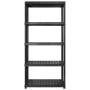 Storage shelves 5 levels black plastic 366x45.7x185 cm by vidaXL, Industrial shelving - Ref: Foro24-3059862, Price: 343,82 €,...