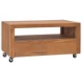 TV cabinet with wheels solid teak wood 80x50x42 cm by vidaXL, TV Furniture - Ref: Foro24-326130, Price: 235,88 €, Discount: %