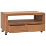 TV cabinet with wheels solid teak wood 80x50x42 cm by vidaXL, TV Furniture - Ref: Foro24-326130, Price: 235,88 €, Discount: %