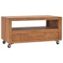 TV cabinet with wheels solid teak wood 80x50x42 cm by vidaXL, TV Furniture - Ref: Foro24-326130, Price: 235,88 €, Discount: %