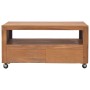 TV cabinet with wheels solid teak wood 80x50x42 cm by vidaXL, TV Furniture - Ref: Foro24-326130, Price: 235,88 €, Discount: %