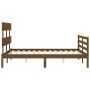 Estructura cama y cabecero madera maciza marrón miel 140x200 cm de vidaXL, Camas y somieres - Ref: Foro24-3195094, Precio: 14...