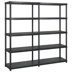 Storage shelves 5 levels black plastic 183x45.7x185cm by vidaXL, Industrial shelving - Ref: Foro24-3059854, Price: 173,99 €, ...