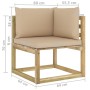 Garten-Ecksofa mit grün imprägnierten Holzkissen von vidaXL, Modulare Sofas für den Außenbereich - Ref: Foro24-3065021, Preis...