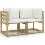 Ecksofa-Kissen für den Garten, 2 Stück, grün imprägniertes Holz von vidaXL, Gartensets - Ref: Foro24-3064994, Preis: 181,91 €...