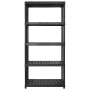 Storage shelves 5 levels black plastic 255x40x185cm by vidaXL, Industrial shelving - Ref: Foro24-3059857, Price: 233,18 €, Di...