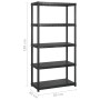 Storage shelves 5 levels black plastic 255x40x185cm by vidaXL, Industrial shelving - Ref: Foro24-3059857, Price: 233,18 €, Di...