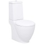 Inodoro WC redondo de cerámica flujo hacia abajo blanco de vidaXL, Baños - Ref: Foro24-3059888, Precio: 217,70 €, Descuento: %