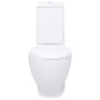 Inodoro WC redondo de cerámica flujo hacia abajo blanco de vidaXL, Baños - Ref: Foro24-3059888, Precio: 217,70 €, Descuento: %