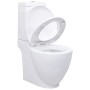 Weißes Downflow-Keramik-Rund-WC von vidaXL, Badezimmer - Ref: Foro24-3059888, Preis: 217,70 €, Rabatt: %