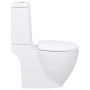 Weißes Downflow-Keramik-Rund-WC von vidaXL, Badezimmer - Ref: Foro24-3059888, Preis: 217,70 €, Rabatt: %