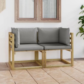 Ecksofa-Kissen für den Garten, 2 Stück, grün imprägniertes Holz von vidaXL, Gartensets - Ref: Foro24-3064964, Preis: 131,22 €...