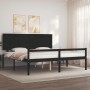 Elderly bed solid wood headboard black 200x200 cm by vidaXL, Beds and slatted bases - Ref: Foro24-3195505, Price: 189,39 €, D...