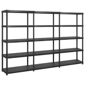 Storage shelving 5 levels black plastic 274.5x45.7x185cm by vidaXL, Industrial shelving - Ref: Foro24-3059858, Price: 262,21 ...