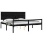 Elderly bed solid wood headboard black 200x200 cm by vidaXL, Beds and slatted bases - Ref: Foro24-3195505, Price: 189,39 €, D...