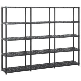 Storage shelves 5 levels black plastic 213x38x170cm by vidaXL, Industrial shelving - Ref: Foro24-3059856, Price: 152,99 €, Di...