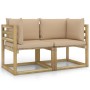 Eck-Gartensofa mit Kissen 2 Stück grün imprägniertes Holz von vidaXL, Gartensets - Ref: Foro24-3065024, Preis: 172,90 €, Raba...