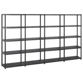 Storage shelves 5 levels black plastic 284x38x170cm by vidaXL, Industrial shelving - Ref: Foro24-3059860, Price: 200,13 €, Di...