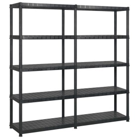 Storage shelves 5 levels black plastic 170x40x185cm by vidaXL, Industrial shelving - Ref: Foro24-3059853, Price: 159,76 €, Di...