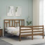 Estructura de cama matrimonio con cabecero madera marrón miel de vidaXL, Camas y somieres - Ref: Foro24-3194934, Precio: 151,...