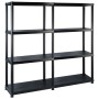 4-level black plastic storage shelf 122x30.5x130 cm by vidaXL, Industrial shelving - Ref: Foro24-3059851, Price: 70,99 €, Dis...